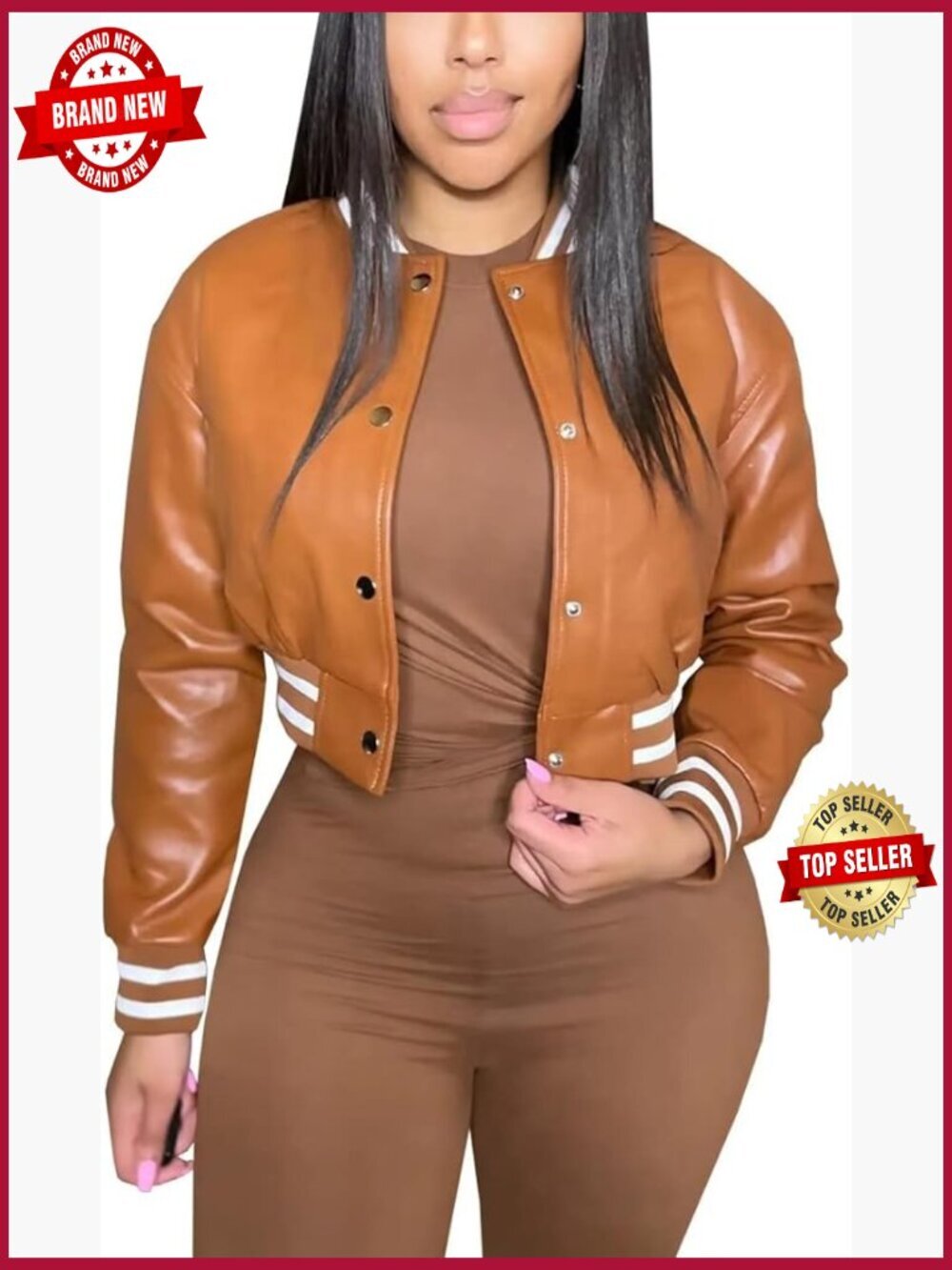 Long Sleeve Button Down Bomber Jacket Casual Streetwear